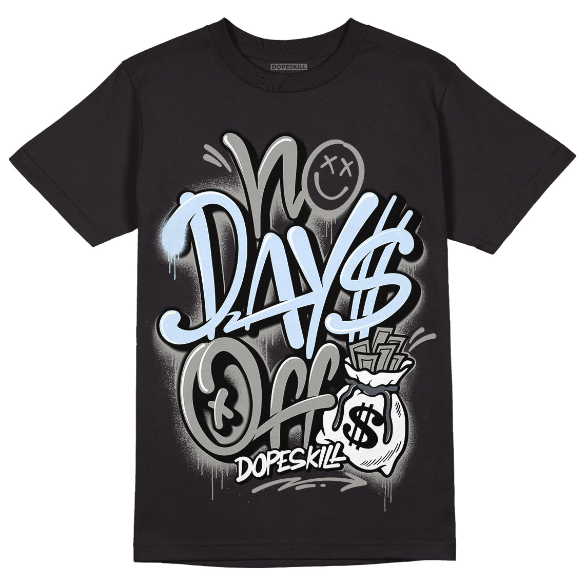 Jordan 6 Retro Cool Grey DopeSkill T-Shirt No Days Off Graphic Streetwear - Black