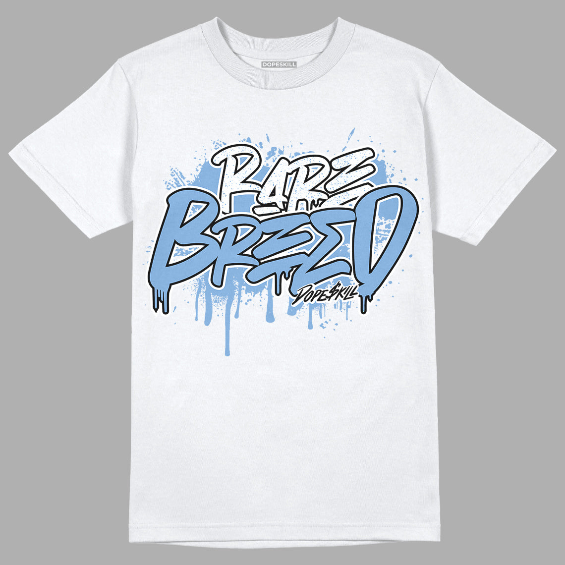 Jordan 5 Retro University Blue DopeSkill T-Shirt Rare Breed Graphic Streetwear - White 