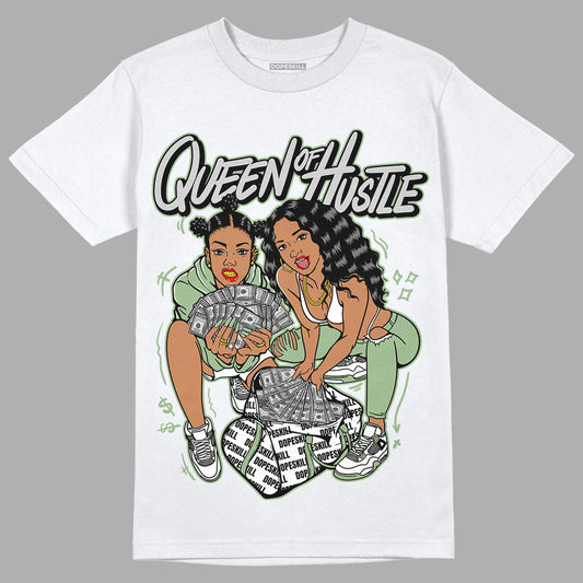 Seafoam 4s DopeSkill T-Shirt Queen Of Hustle Graphic - White