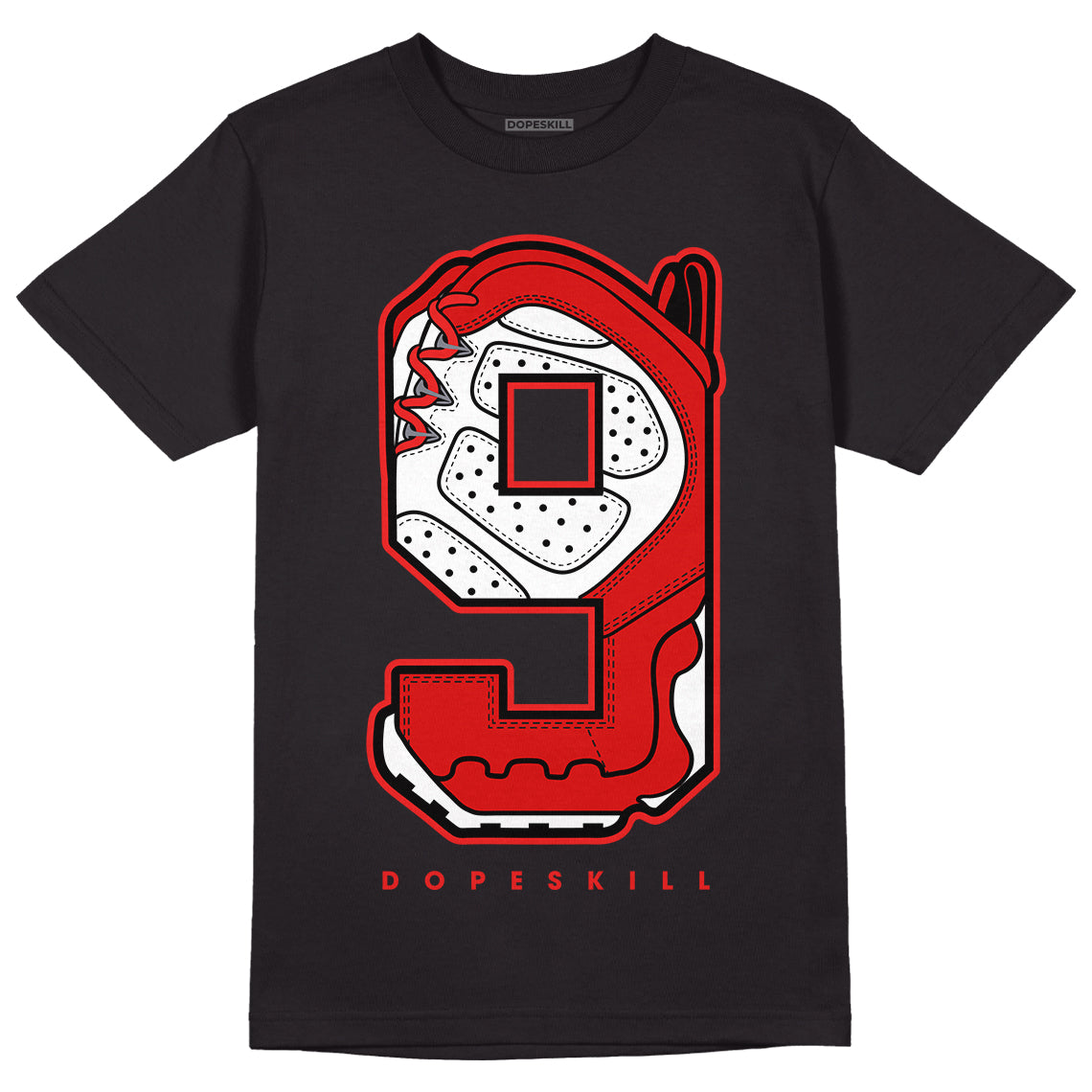 Gym Red 9s DopeSkill T-Shirt No.9 Graphic - Black