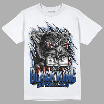 French Blue 13s DopeSkill T-Shirt Black King  Graphic - White