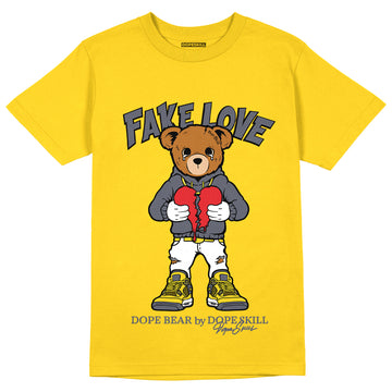 AJ 4 Lightning DopeSkill Tour Yellow T-shirt Fake Love Graphic