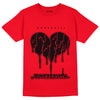 AJ 4 Red Thunder DopeSkill Red T-shirt Juneteenth Heart Graphic