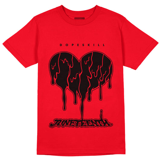 AJ 4 Red Thunder DopeSkill Red T-shirt Juneteenth Heart Graphic