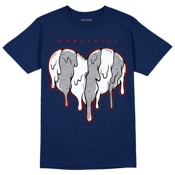 Midnight Navy 4s DopeSkill Midnight Navy T-shirt Slime Drip Heart Graphic