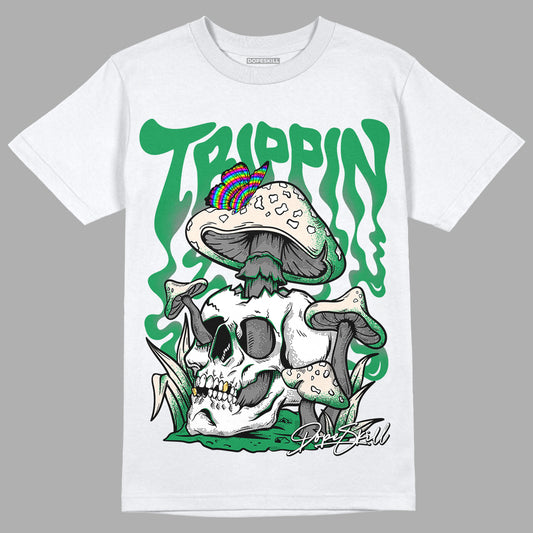 Jordan 2 Retro Lucky Green DopeSkill T-Shirt Trippin Graphic Streetwear - White 
