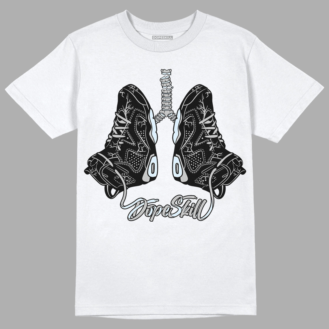 Black Metallic Chrome 6s DopeSkill T-Shirt Breathe Graphic - White