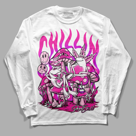 Triple Pink Dunk Low DopeSkill Long Sleeve T-Shirt Chillin Graphic - White 