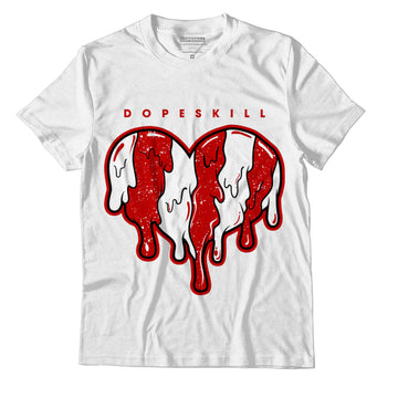 Jordan 6 “Red Oreo” DopeSkill T-Shirt Slime Drip Heart Graphic - White 