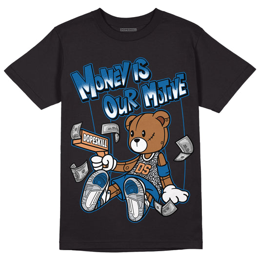 Jordan 3 Retro Wizards DopeSkill T-Shirt Money Is Our Motive Bear Graphic Streetwear - black