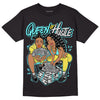 Aqua 5s DopeSkill T-Shirt Queen Of Hustle Graphic - Black
