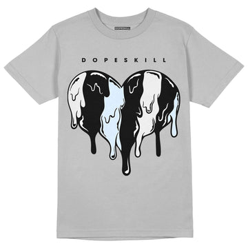 Black Metallic Chrome 6s DopeSkill Metallic Silver T-shirt Slime Drip Heart Graphic