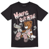 Jordan 1 High OG WMNS Washed Pink DopeSkill T-Shirt Money Is Our Motive Bear Graphic Streetwear - Black