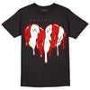 Dunk Low Gym Red DopeSkill T-Shirt Slime Drip Heart Graphic - Black 