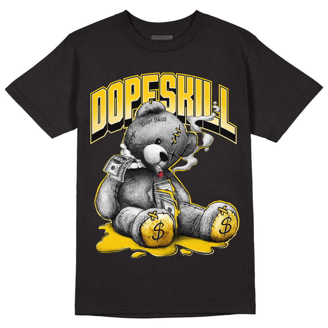 Light Ginger 14s Retro DopeSkill T-Shirt Sick Bear Graphic - Black