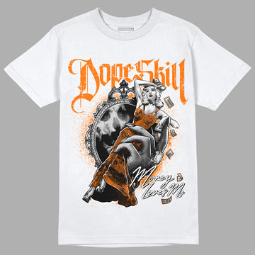 Wmns Dunk Low 'Magma Orange DopeSkill T-Shirt Money Loves Me Graphic Streetwear - White