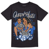 True Blue 1s DopeSkill T-Shirt Queen Of Hustle Graphic - Black