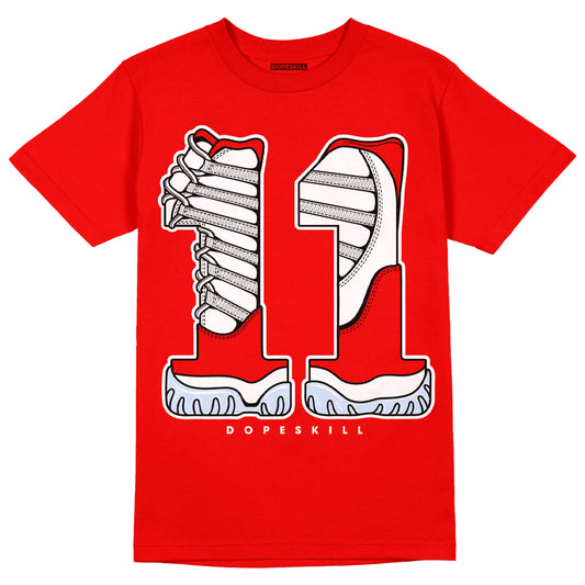 Cherry 11s DopeSkill Varsity Red T-shirt No.11 Graphic