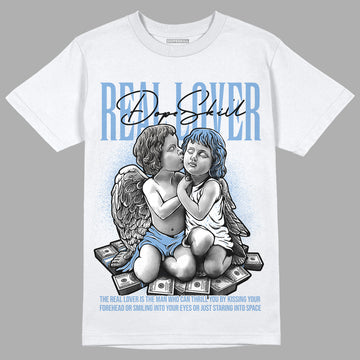Jordan 5 Retro University Blue DopeSkill T-Shirt Real Lover Graphic Streetwear - White