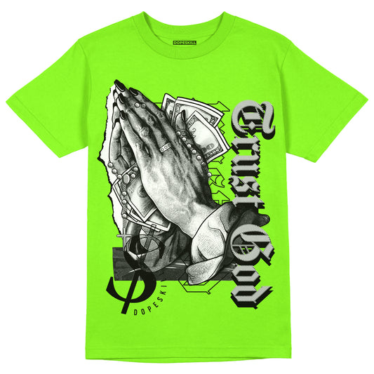 Neon Green Collection DopeSkill Neon Green T-shirt Trust God Graphic