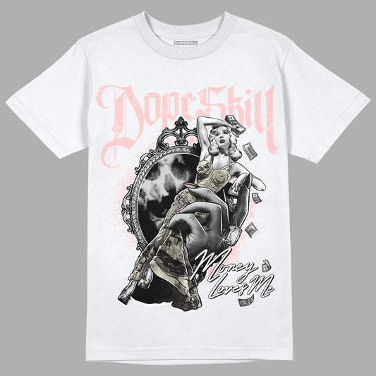 Jordan 1 High OG WMNS Washed Pink DopeSkill T-Shirt Money Loves Me Graphic Streetwear - White