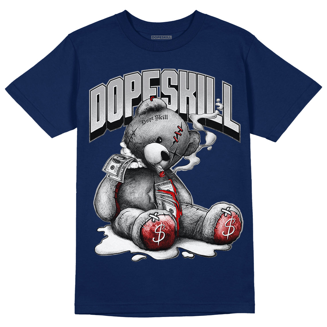 Midnight Navy 4s DopeSkill Midnight Navy T-shirt Sick Bear Graphic