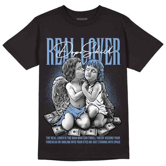Jordan 5 Retro University Blue DopeSkill T-Shirt Real Lover Graphic Streetwear - Black