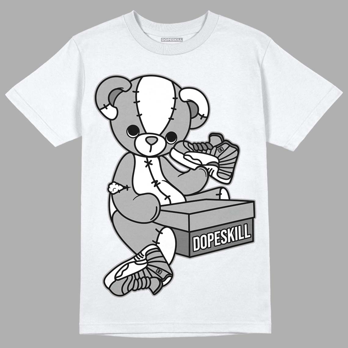 Stealth 12s DopeSkill T-Shirt Sneakerhead BEAR Graphic - White 