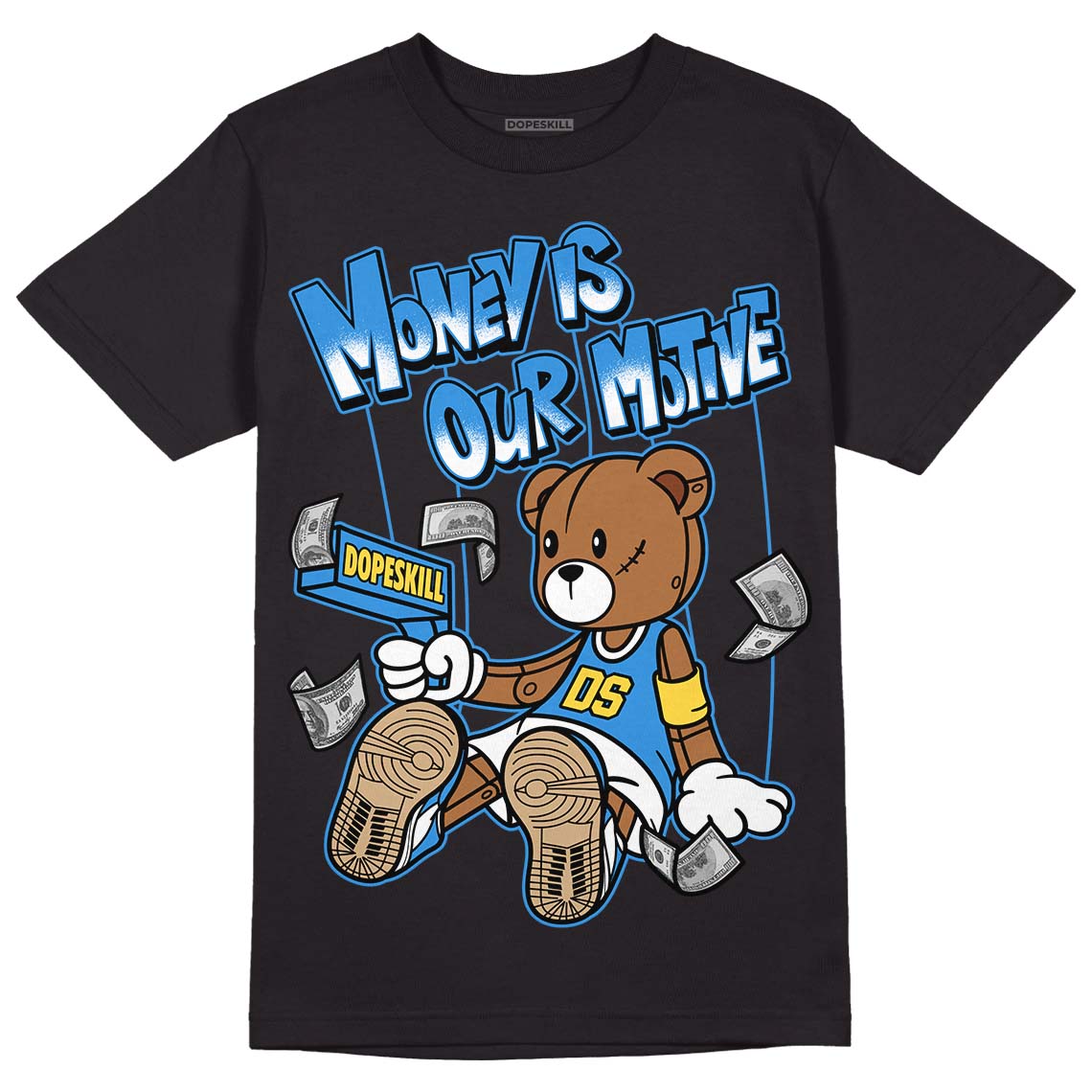 SB Dunk Low Homer DopeSkill T-Shirt Money Is Our Motive Bear Graphic - Black