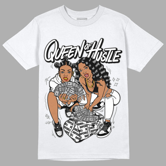 Jordan 1 High 85 Black White DopeSkill T-Shirt Queen Of Hustle Graphic Streetwear - White 