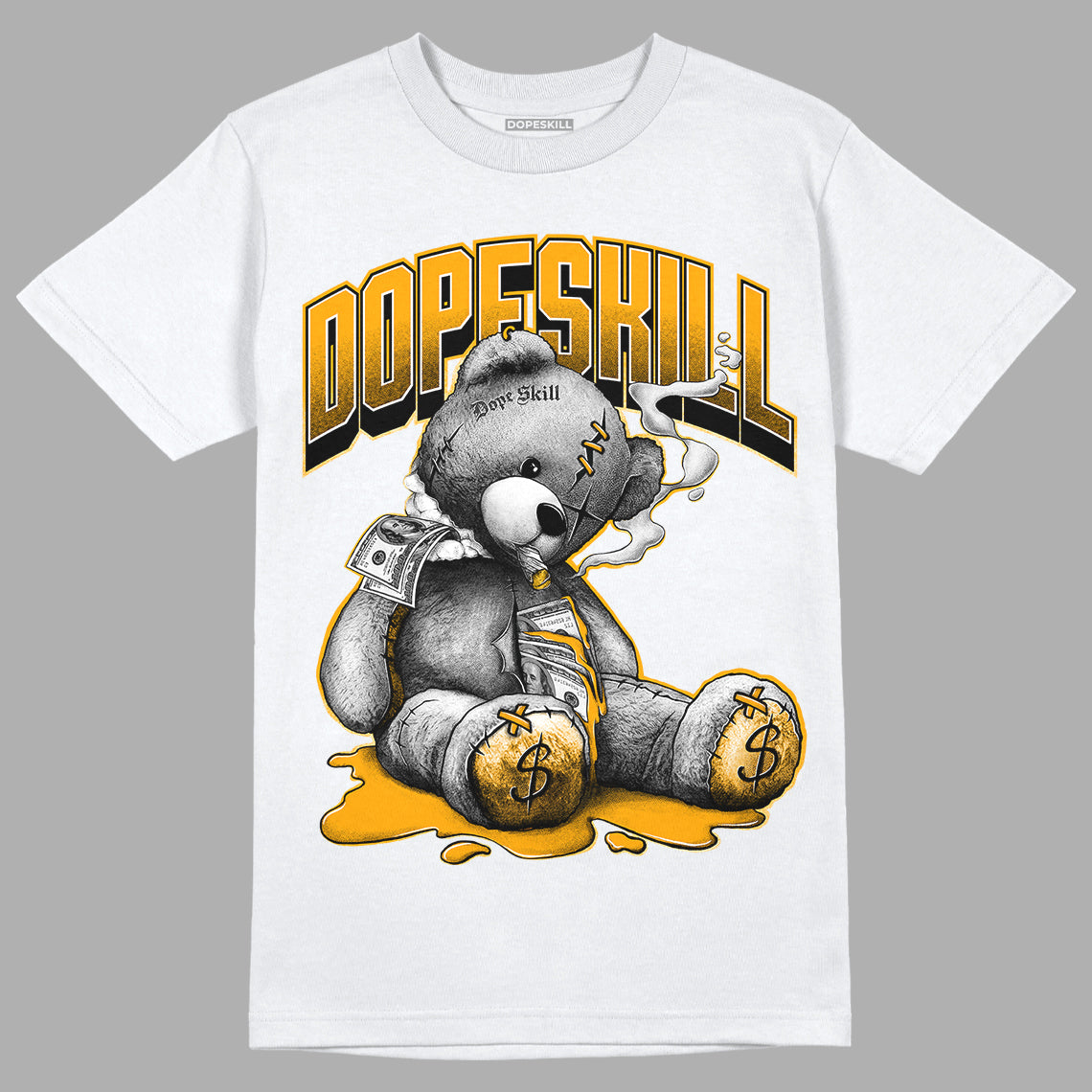 Black Taxi 12s DopeSkill T-Shirt Sick Bear Graphic - White 