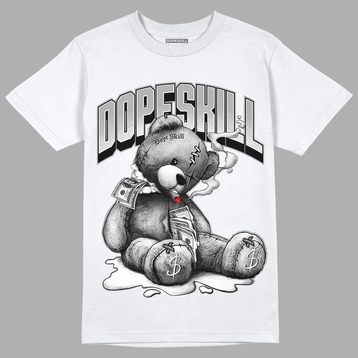 Jordan 1 High Stealth DopeSkill T-Shirt Sick Bear Graphic - White 