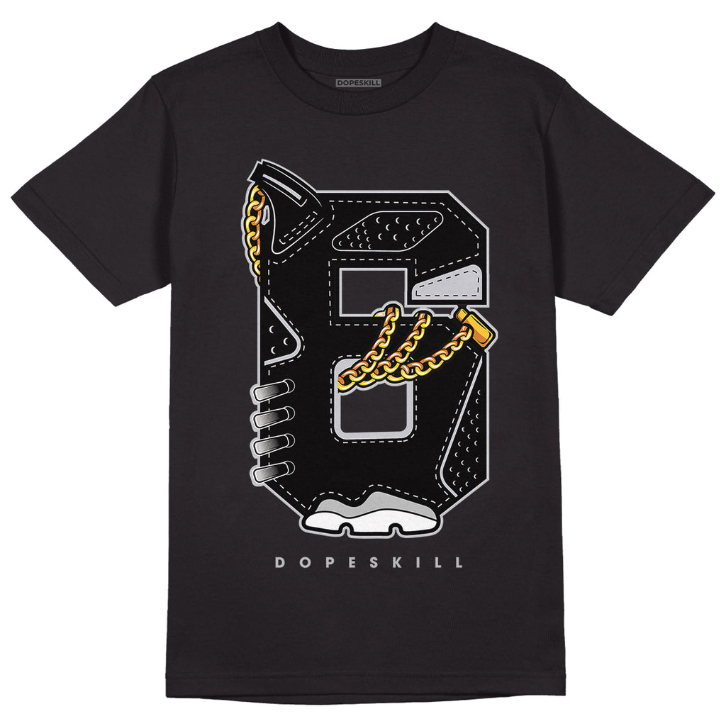 Black Metallic Chrome 6s DopeSkill T-Shirt Number No.6 Graphic - Black