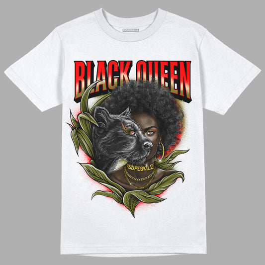 Travis Scott x Jordan 1 Low OG “Olive” DopeSkill T-Shirt New Black Queen Graphic Streetwear - White