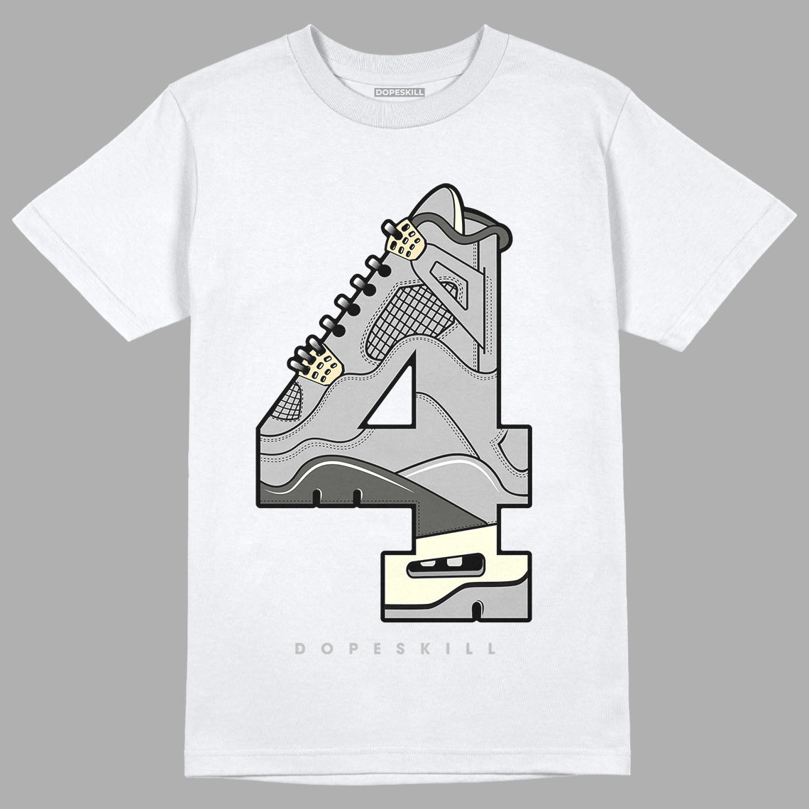 Jordan 4 Retro SE Craft Photon Dust DopeSkill T-Shirt No.4 Graphic Streetwear  - White