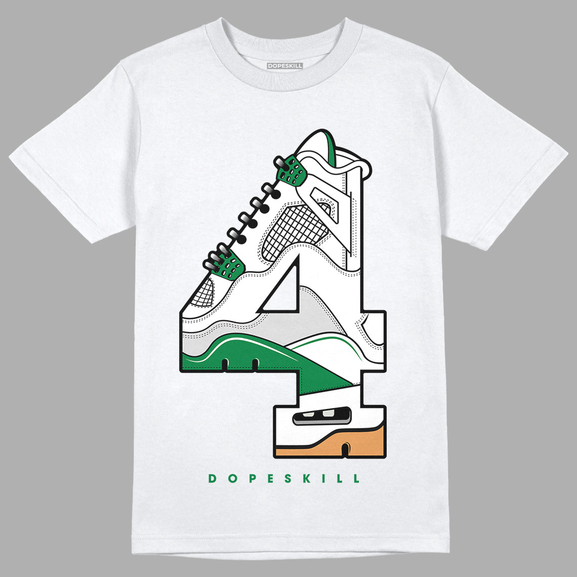 Nike SB x Jordan 4 “Pine Green” DopeSkill T-Shirt No.4 Graphic Streetwear - White