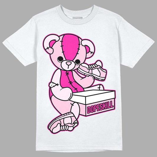 Triple Pink Dunk Low DopeSkill T-Shirt Sneakerhead BEAR Graphic - White 