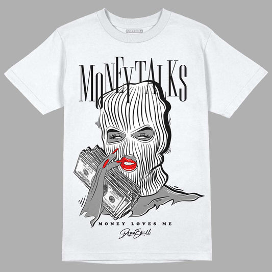 Dunk Low Panda White Black DopeSkill T-Shirt Money Talks Graphic - White 