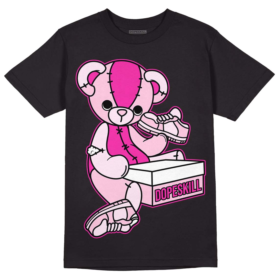 Triple Pink Dunk Low DopeSkill T-Shirt Sneakerhead BEAR Graphic - Black