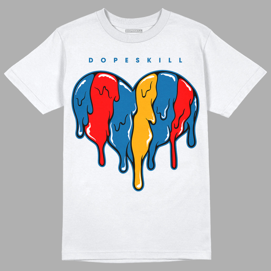 Messy Room 4s DopeSkill T-Shirt Slime Drip Heart Graphic - White