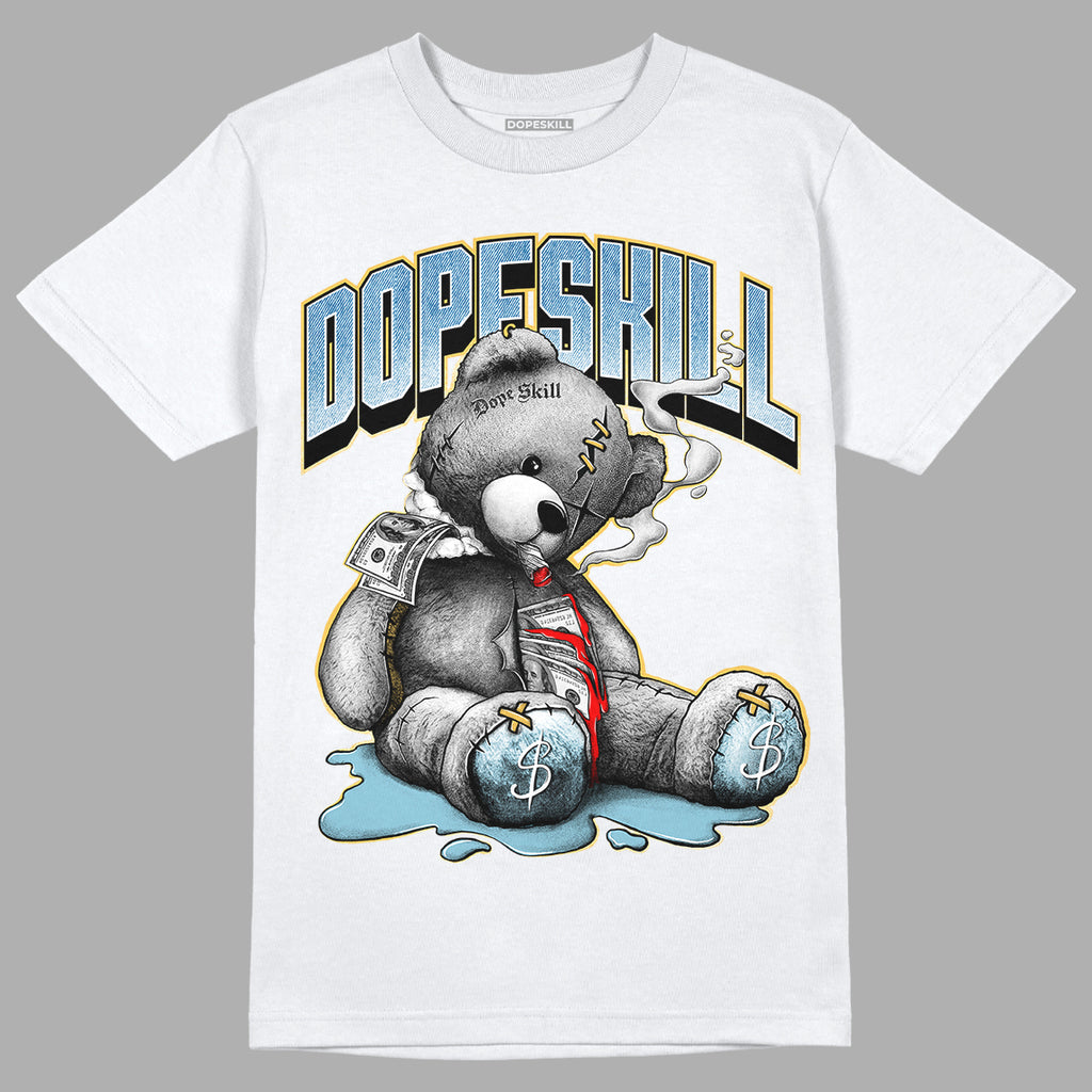 Denim 1s Retro High DopeSkill T-Shirt Sick Bear Graphic - White 