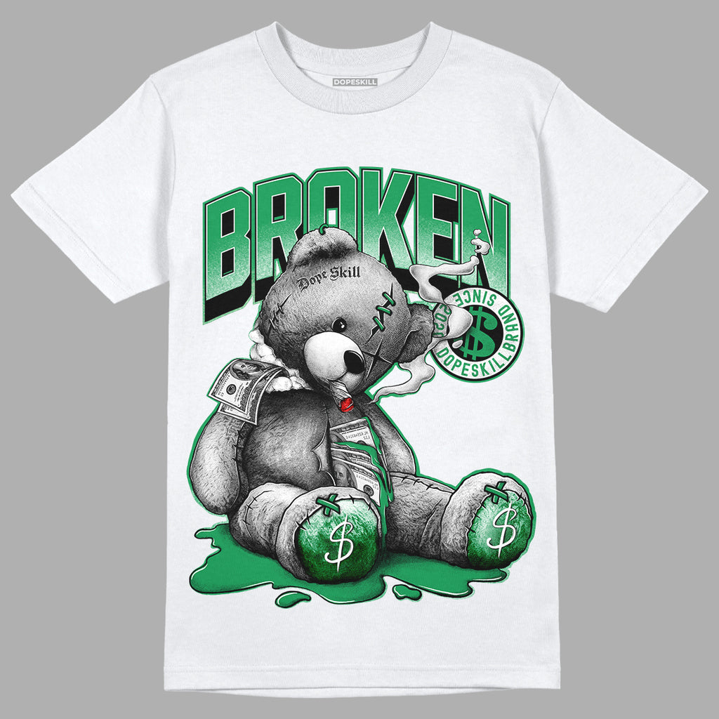 Jordan 6 Rings "Lucky Green" DopeSkill T-Shirt Sick Bear Graphic Streetwear - White 