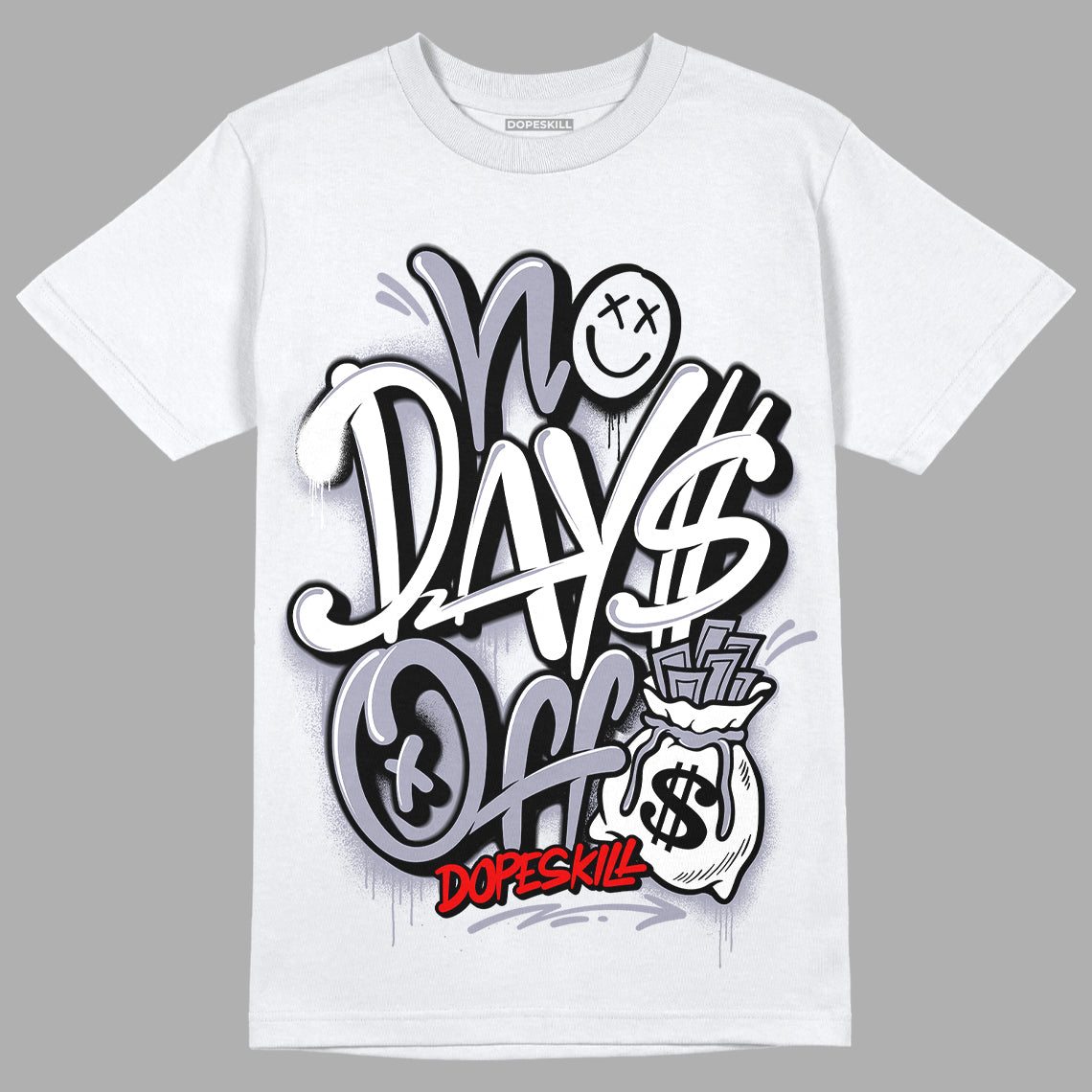 Jordan 13 Retro 'Black Flint' DopeSkill T-Shirt No Days Off Graphic Streetwear - White