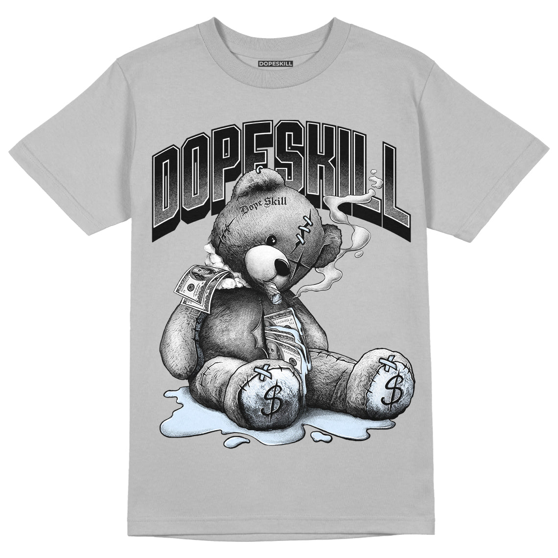 Black Metallic Chrome 6s DopeSkill Metallic Silver T-shirt Sick Bear Graphic