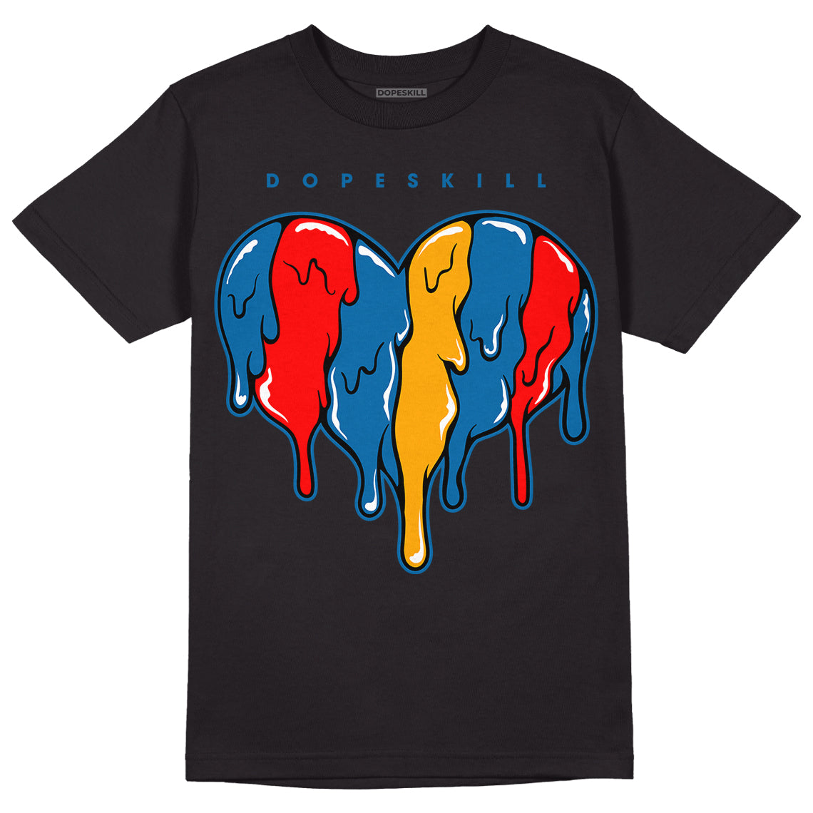 Messy Room 4s DopeSkill T-Shirt Slime Drip Heart Graphic - Black