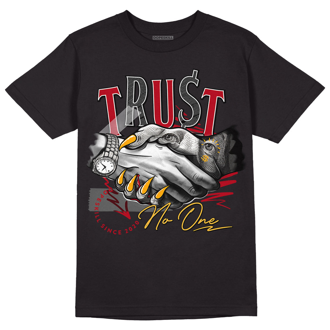 Cardinal 7s DopeSkill T-Shirt Trust No One Graphic - Black 