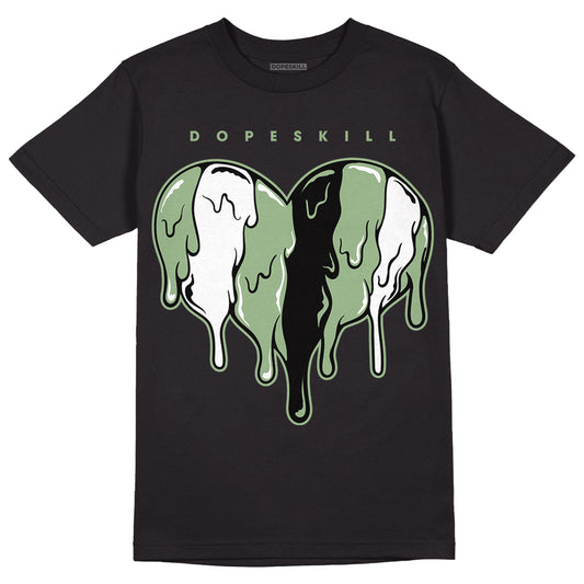 Seafoam 4s DopeSkill T-Shirt Slime Drip Heart Graphic - Black