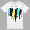 Aqua 5s DopeSkill T-Shirt Slime Drip Heart Graphic - White