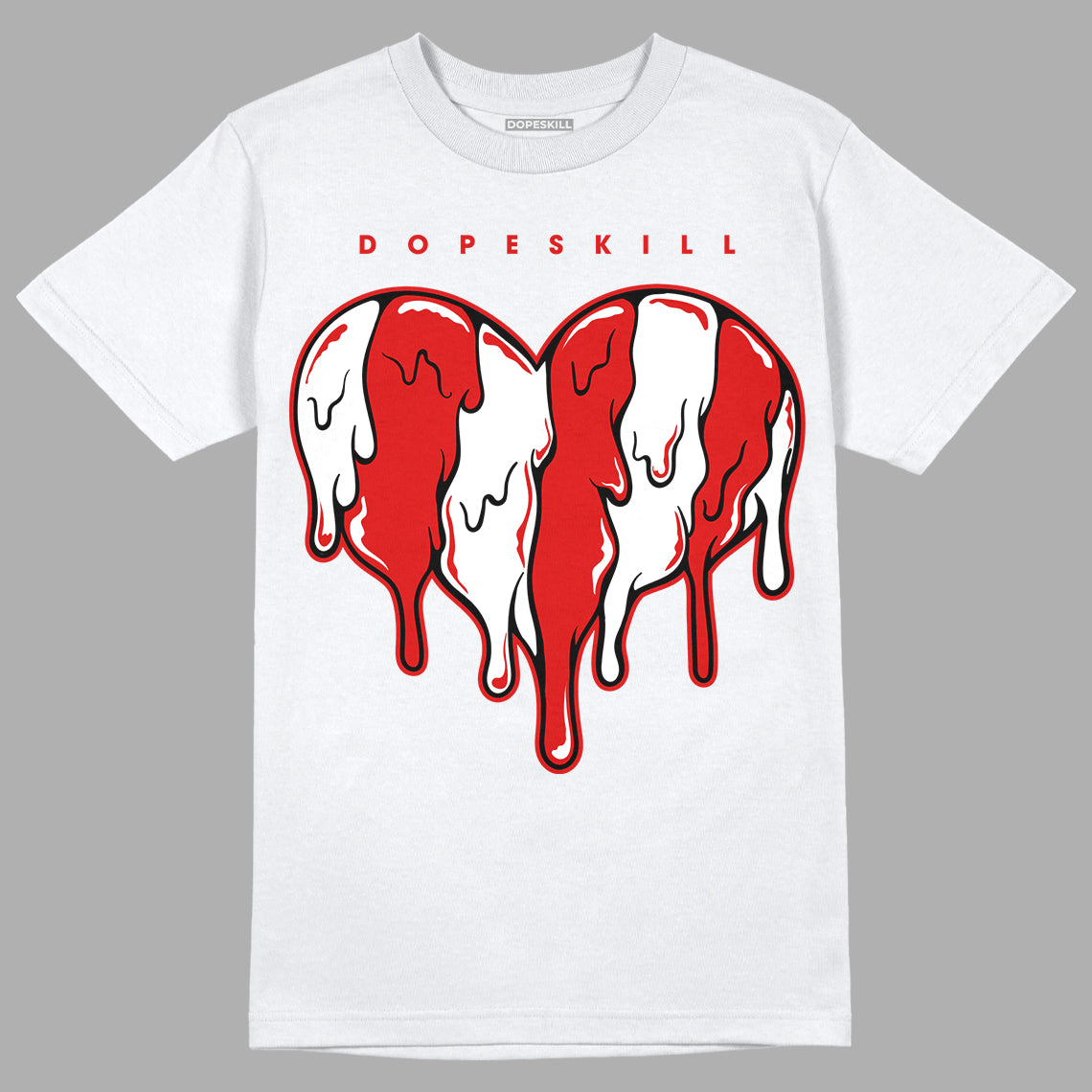 Jordan 12 Retro ‘Gym Red’  DopeSkill T-Shirt Slime Drip Heart Graphic Streetwear - White