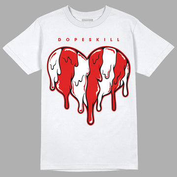 Jordan 12 Retro ‘Gym Red’  DopeSkill T-Shirt Slime Drip Heart Graphic Streetwear - White